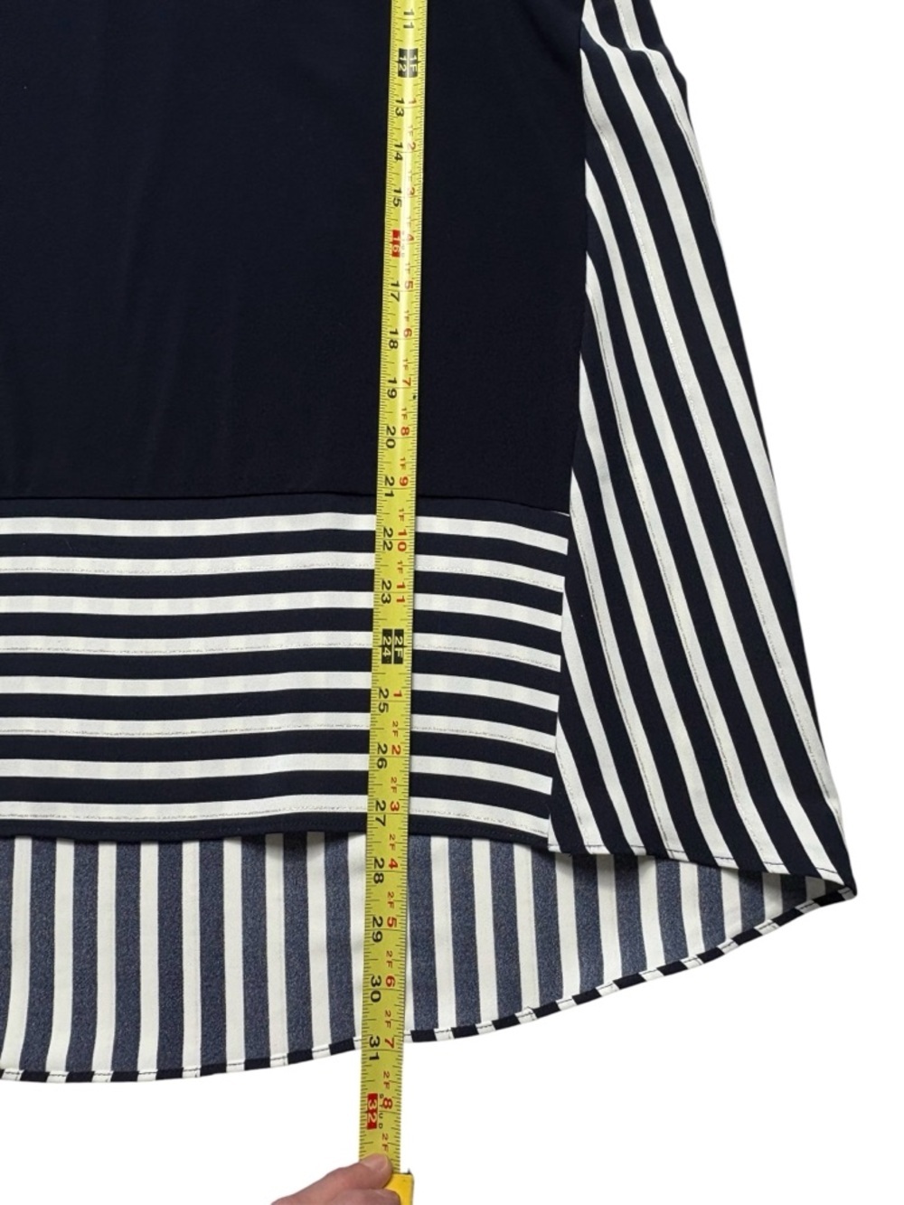 Joseph Ribkoff Midnight Blue Stripe High-Low Tunic Top • Size 10 • Style 221180 - Picture 8 of 10